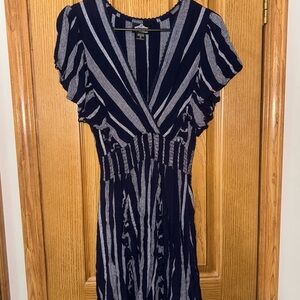 Striped Navy and White Dress